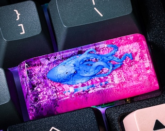 The Kraken artisan Keycap Octopus Resin Keycap 2.25u for Shift or enter, Anime Keyboard Custom artisan keycap, Gift for best friend