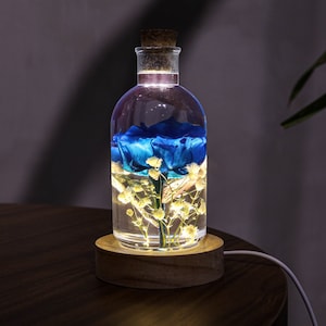 Blue Rose Night light, Blue Rose Keepsake Gift, gift for girlfriend, gift for wife, gift for women, 50th wedding anniversary gifts for mom