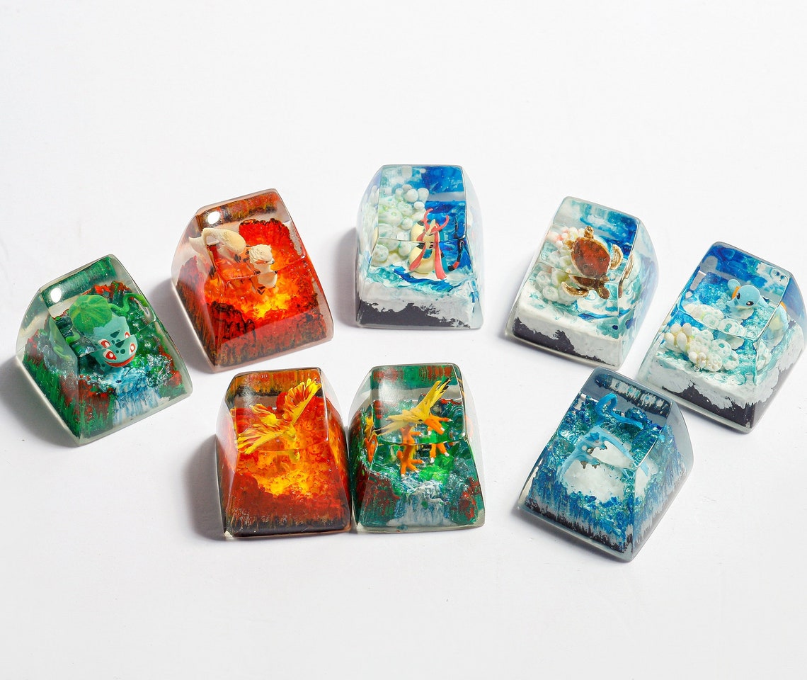 Custom Pokemon Artisan Keycap Poke ECS Resin Keycap Pokemon imagem 1