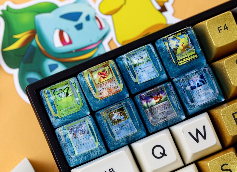 Custom Pokemon Card Keycap, Poke ESC Resin Keycap, Pokemon Spacebar Resin Handmade Keycap, Pokemon Character Custom Keycap | Gift ideas 