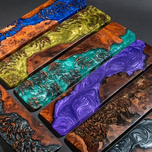 Colorful Resin and Wood wrist rest| Mechanical keyboard wrist rests | Custom Color Wrist Rest | Custom keyboard wrist cushion