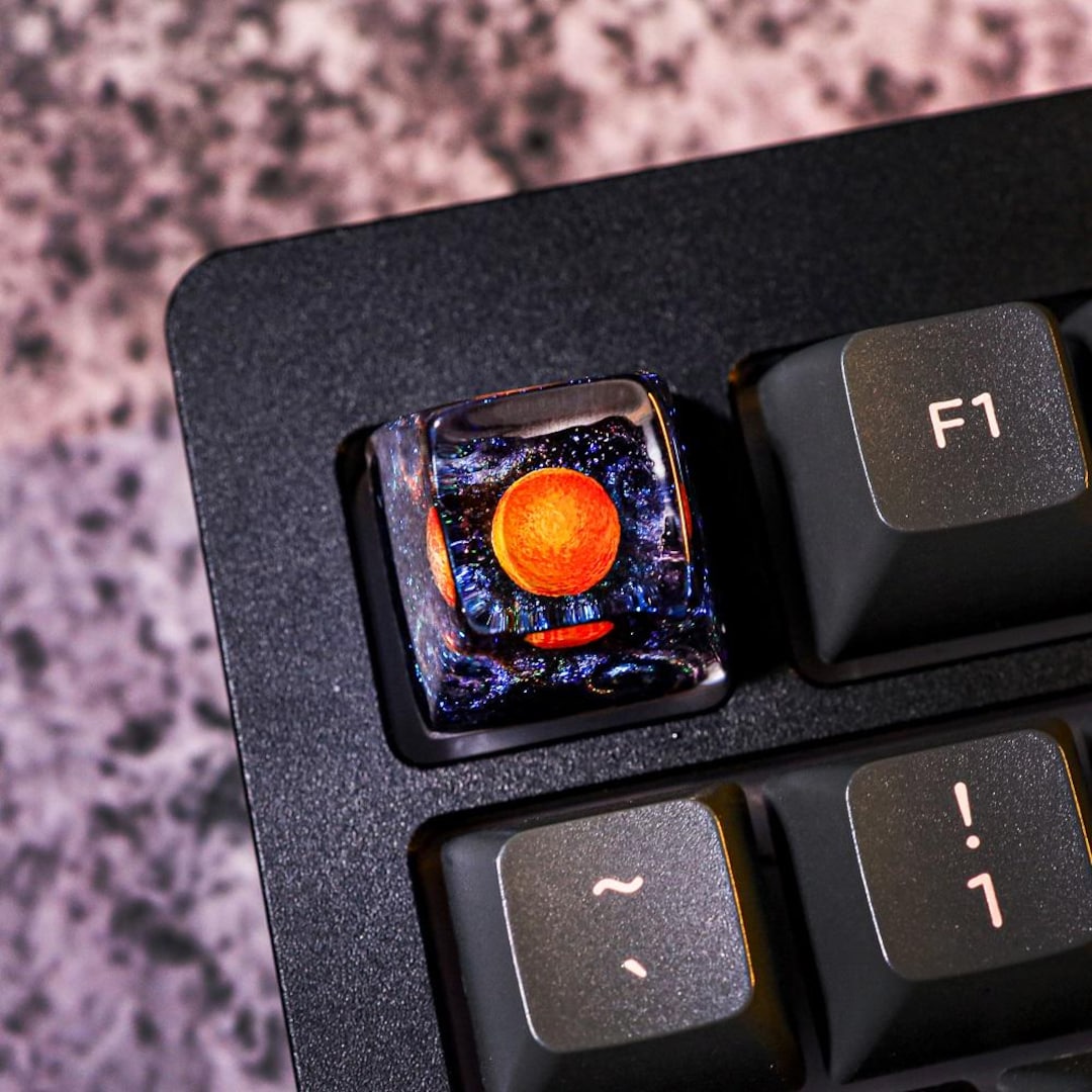 The Sun Keycap, Sun and Moon Keycap Earth Artisan Keycap Galaxy Custom ...