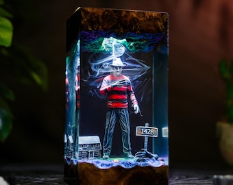 Freddy Resin Lamp, Glove Claw Night Light,Nightmare Horror Decor, Scary Clown lamp, Halloween Horror Lamp