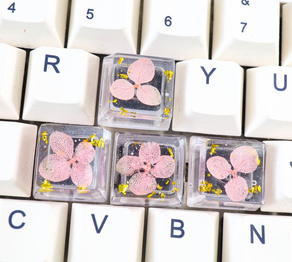 Cherry Blossom Keycap Pink Keycap Dry Flower Backlit Etsy