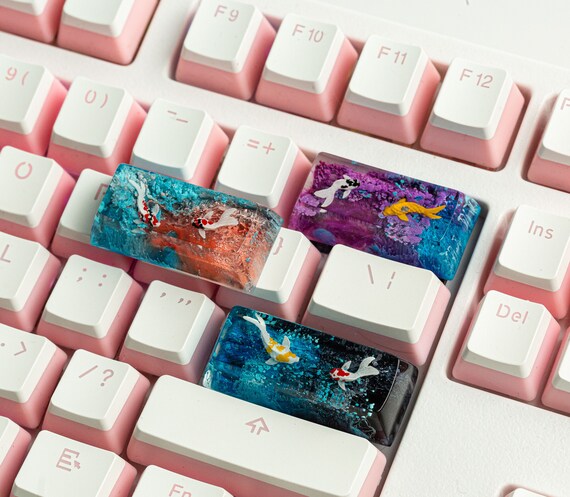 Custom Shift Koi Resin Keycap, Custom Backspace Artisan Custom Shift Koi Resin Keycap, Custom Backspace Artisan