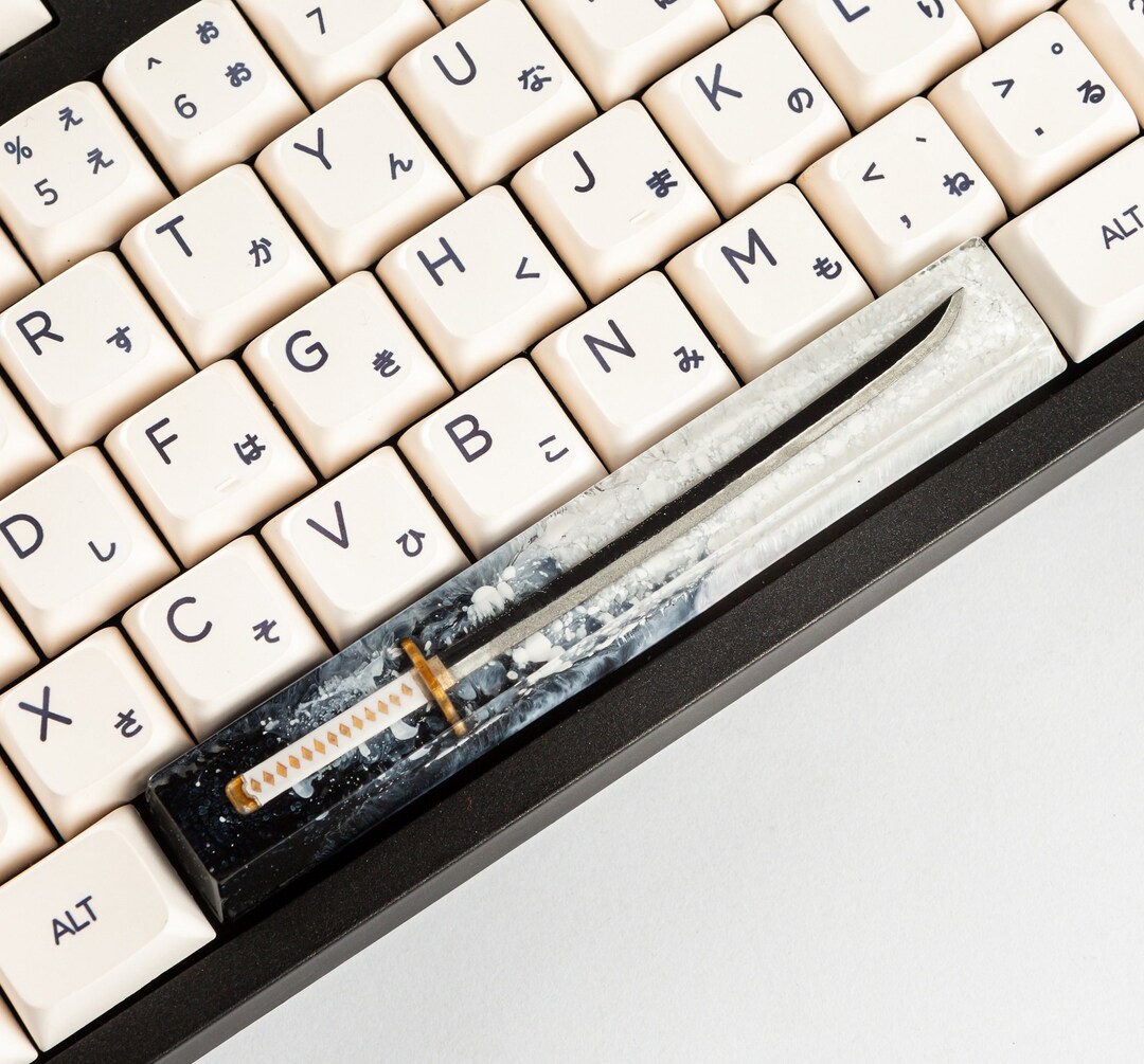 Katana Spacebar Resin Keycap, Space OEM Cherry Profile, Cherry Resin Keycap, Resin Artisan