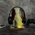 Lo.rd of R.ing Headphone Stand and Night Light, The ring of the d.ark lo.rd Epoxy lamp, Anime Lamp LOT.R Art lotr Gaming Set up Decor