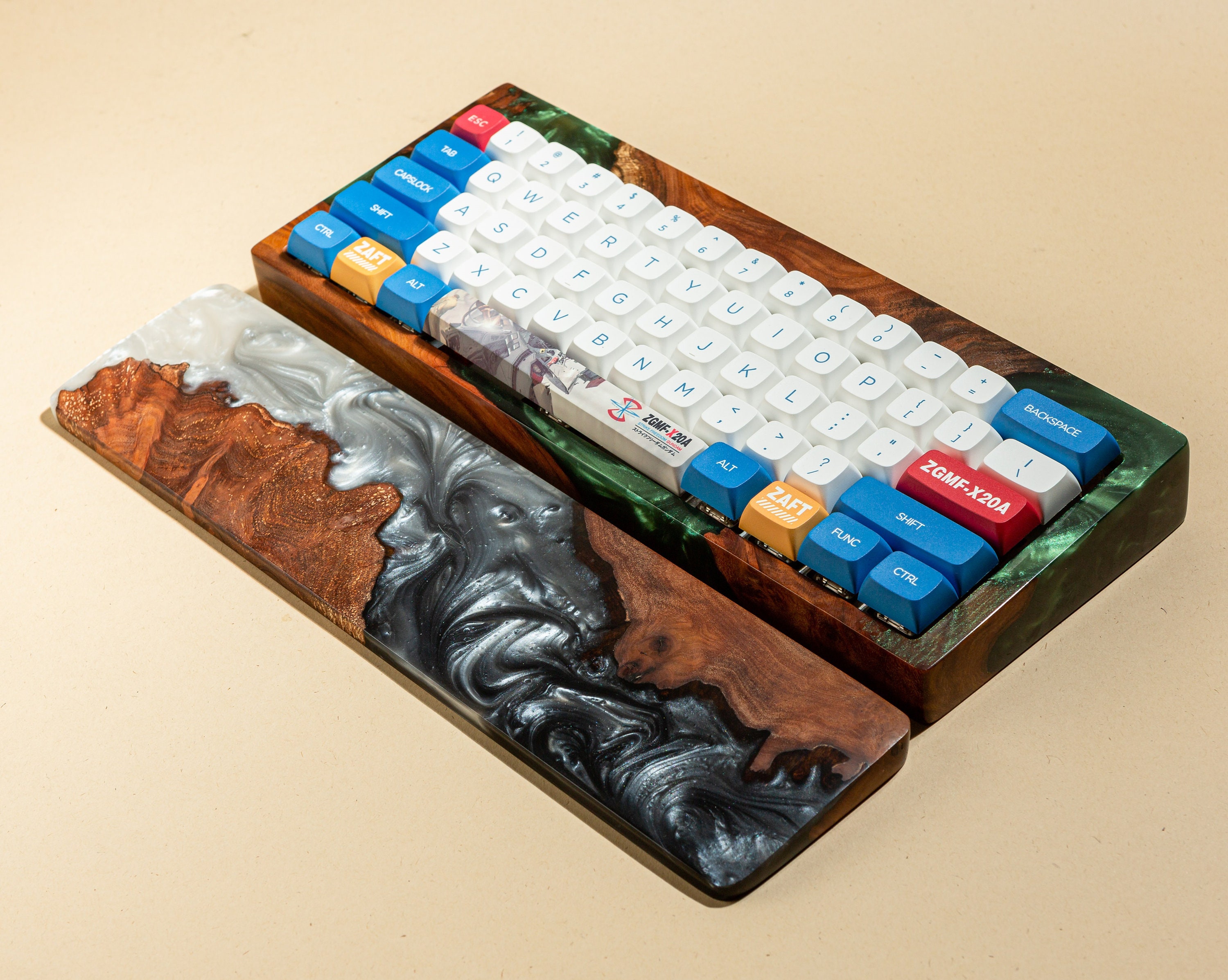 Colorful Resin and Wood Wrist Rest Mechanical Keyboard Wrist Etsy Canada