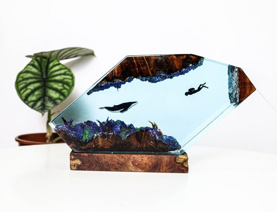 Humpback Whale Epoxy Resin Wood Light Lamp Wooden Night Uk - Whale Gifts And Home Decor Uk Humpback Whale Epoxy Resin Wood Light Lamp Wooden Night Uk - Whale Gifts And Home Decor Uk