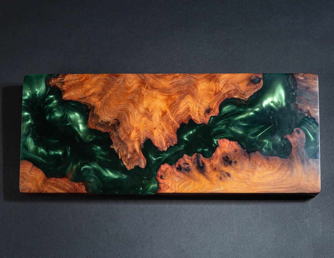 Green Wood and Resin Case for Mechanical keyboards Custom Etsy