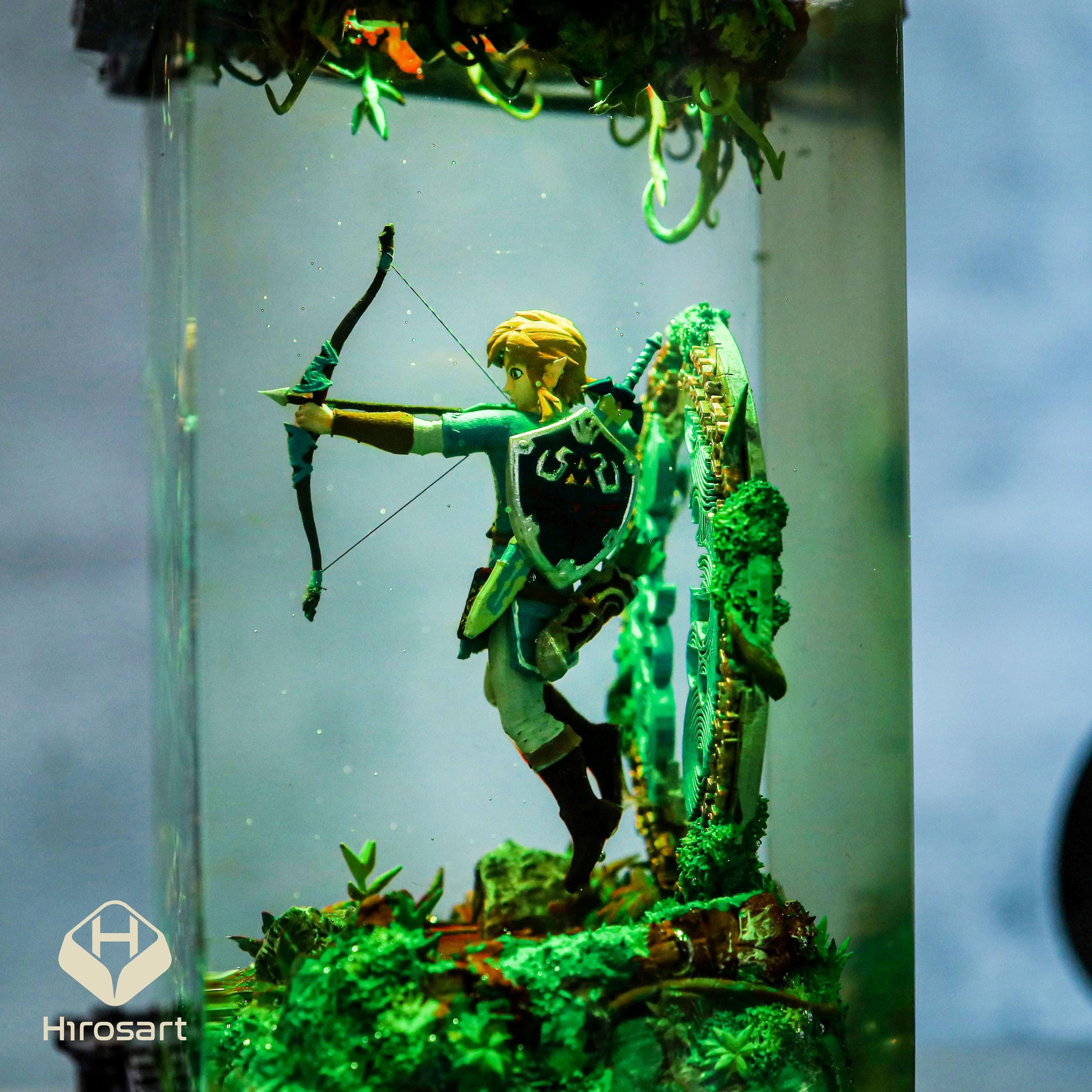 Diorama Totk Li.nk Zel.da Resin Lamp, Link Ze.ld.a and Master