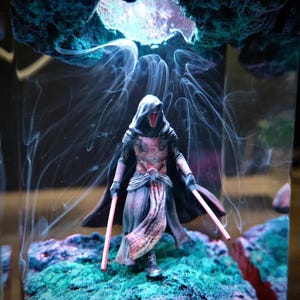 The Mand.al.orian Diorama Night Light, Custom Star W.ar Epoxy Lamp, Darth Lord Resin Night light, Unique Gift, Father's day for Him image 15