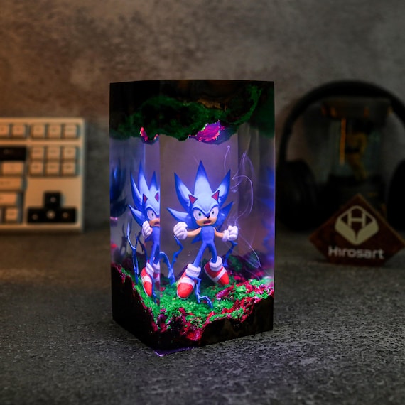 Lampada Notte Sonic 3D Per Bambini | 16 Colori Con Telecomando | USB Ricaricabile | Regalo Divertente - Foto 11