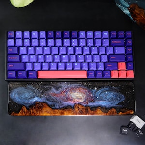 Galaxy wrist rest, Galaxy resin wrist rest for keyboard, Mechanical keyboard wrist rests, One year anniversary gifts for boyfriend