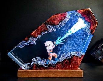 ANIME Night Lamp Epoxy lamp handmade from wood and resin Custom Anime Night Light wood lamp resin Anime Night light Resin Lamp Gift for him