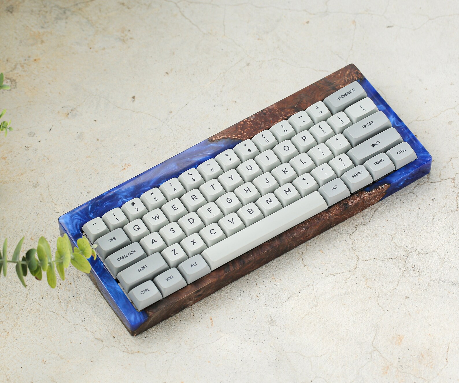 Blue Wood Resin Case for Mechanical keyboards Blue Resin Case Etsy