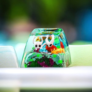 Tecla artesanal personalizada Silksong para teclado mecânico, tecla Hornet personalizada para teclado gamer, figura Ho.ll.ow k.nig.ht.