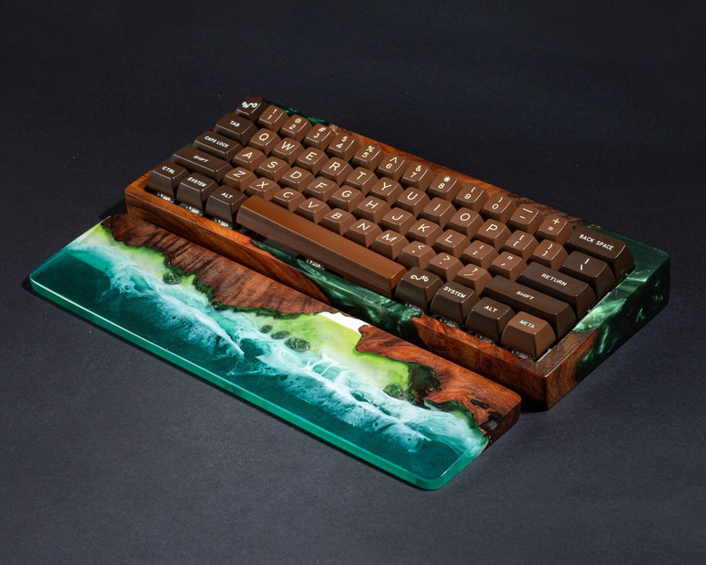 Green Wood and Resin Case for Mechanical keyboards Custom Etsy