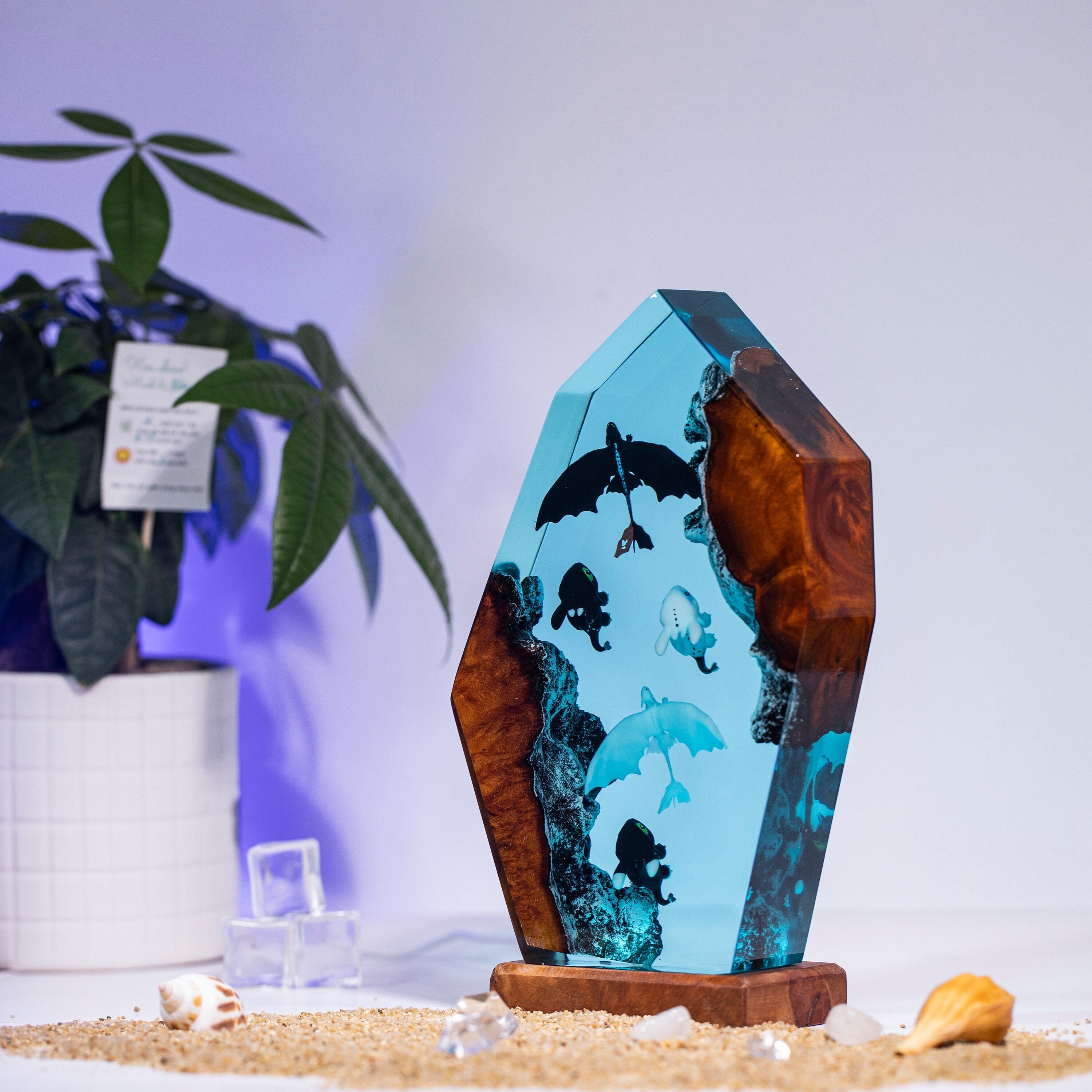 These Beautiful Epoxy Wooden Lamps Are Made From a Broken Piece of Wood