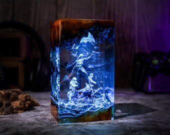 Dart.h Va.der and Storm.trooper Lamp, Star Wa.rs Epoxy Resin Night