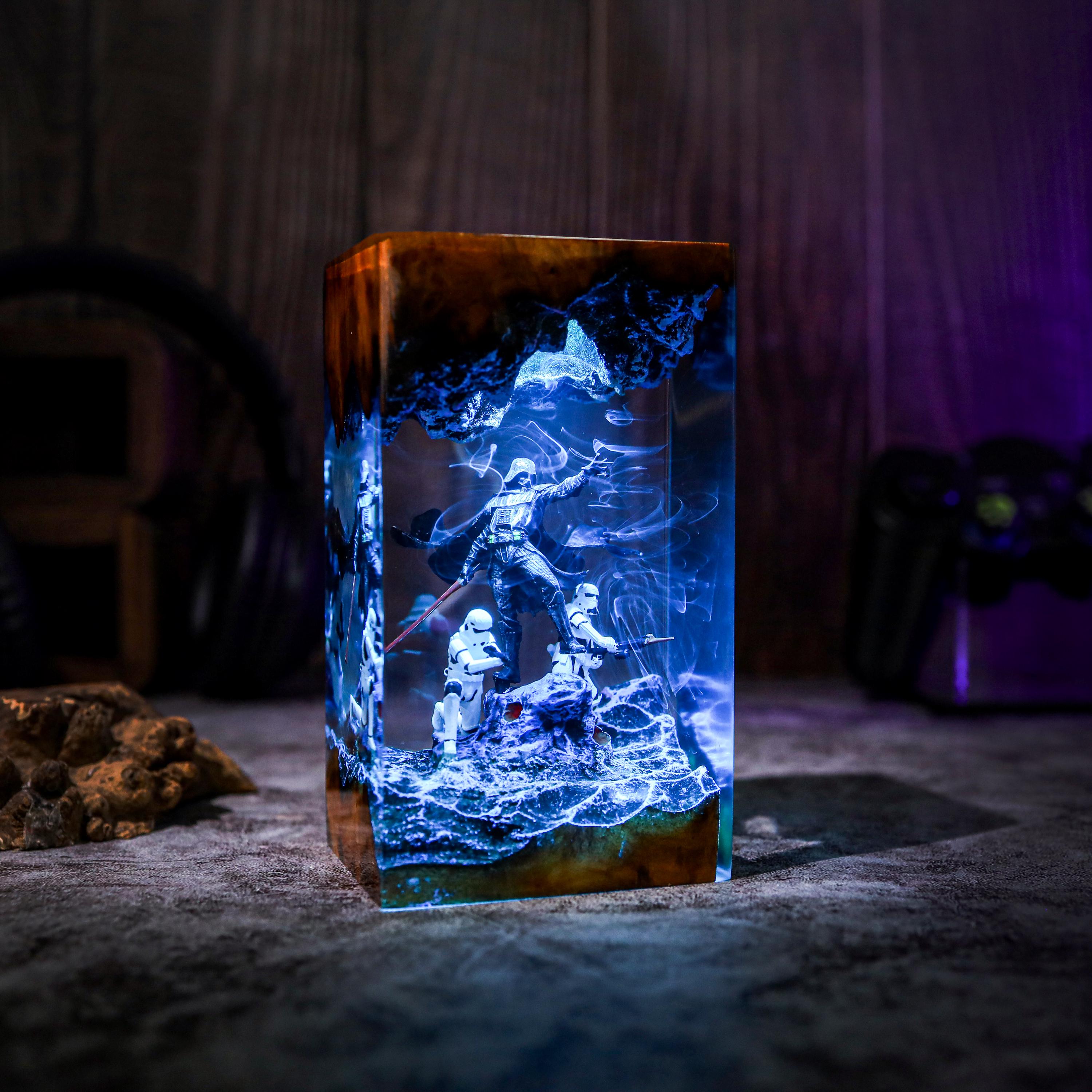 Dart.h Va.der and Storm.trooper Lamp, Star Wa.rs Epoxy Resin Night