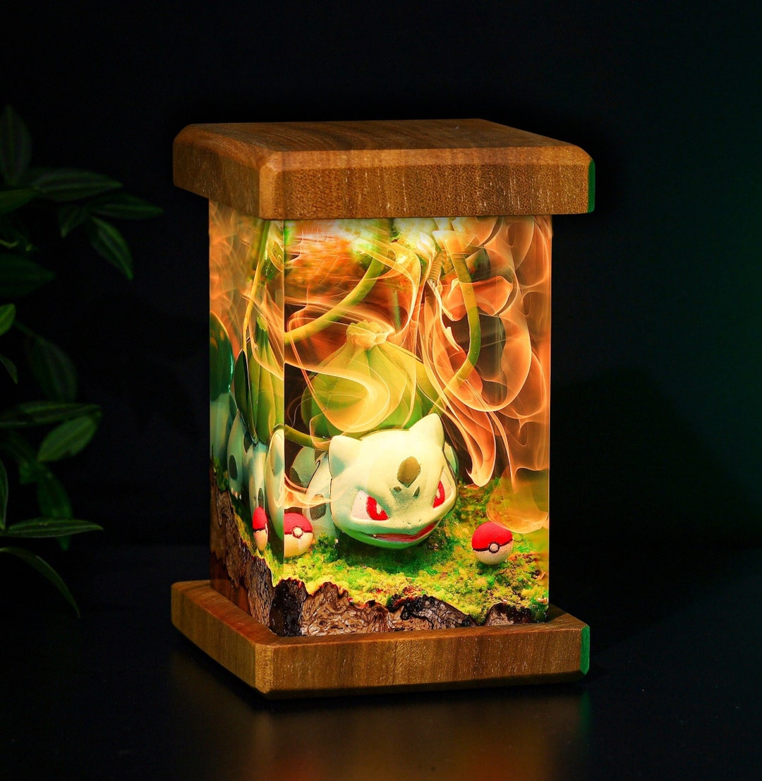 BULBASAUR Pokemon Epoxy Lamp Custom Pokemon Night Light Resin Etsy