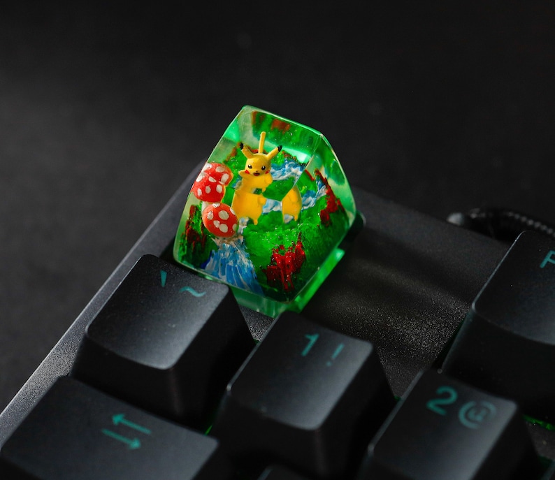 Pikachu Artisan Keycap Custom Pokemon Resin Keycap Handmade Etsy