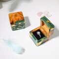 Unique Resin ENGAGEMENT RING BOX from epoxy and wood, Engagement ring holder for elegant ring. Anniversary Day gift for her product logo
