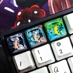 Axolotl keycap SA profile, Black Axolotl Resin keycap, Custom Axolotl Keycap, Axolotl gifts Artisan Keycap, Best gift for son