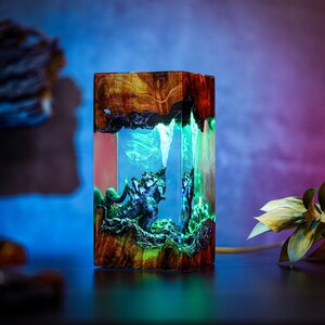 G.ODZ.ILLA Monster Night light Atomic Breath Resin Lamp God.zilla figure Terrarium Personalized Night Light Bedroom lamp diorama resin epoxy image 10