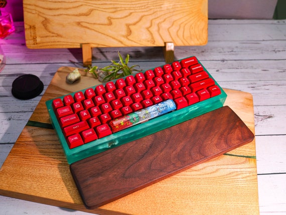 Colorful Resin and Wood Wrist Rest| Mechanical Keyboard Wrist