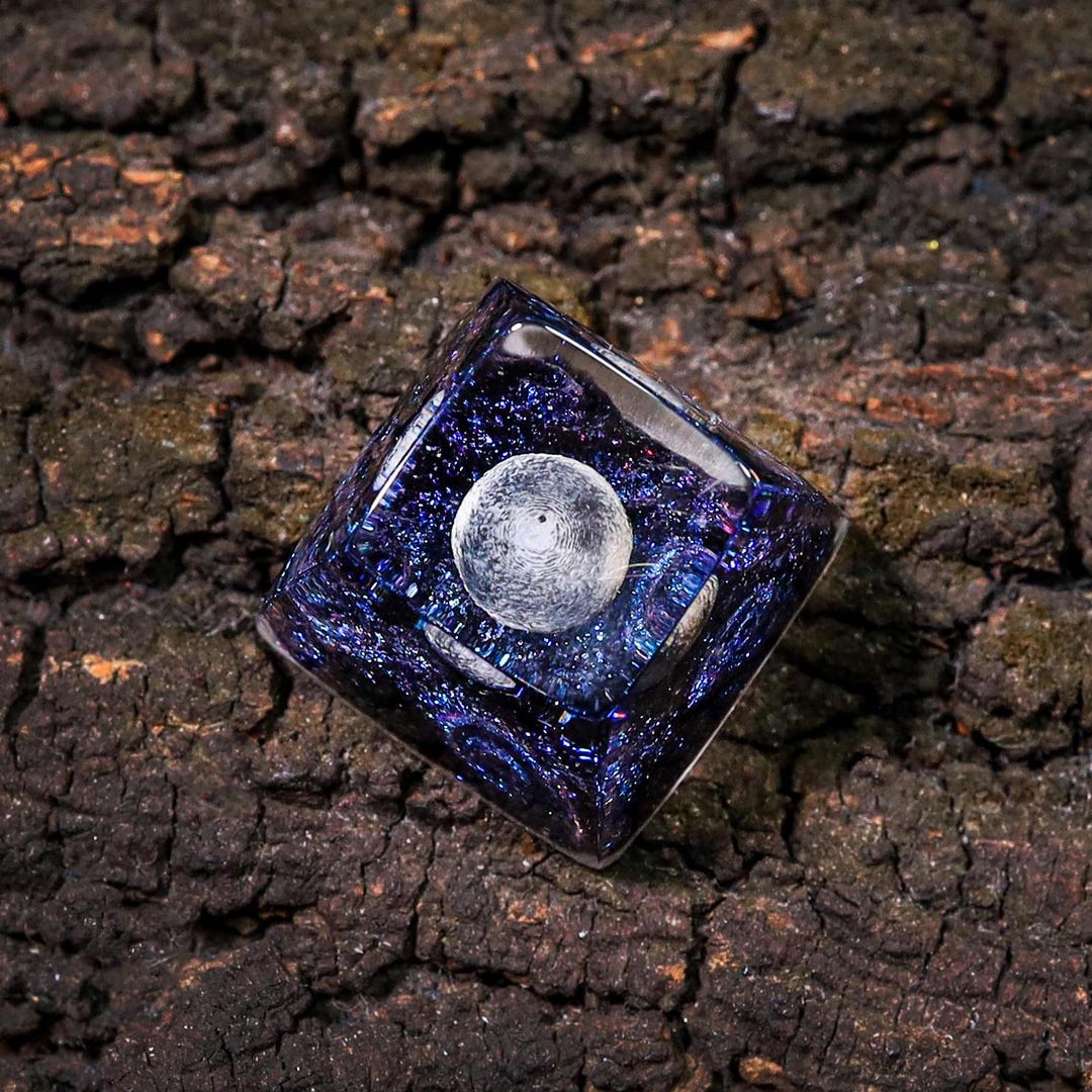 The Moon and Sun Keycap, Galaxy Keycap Earth Artisan Keycap Spacebar ...