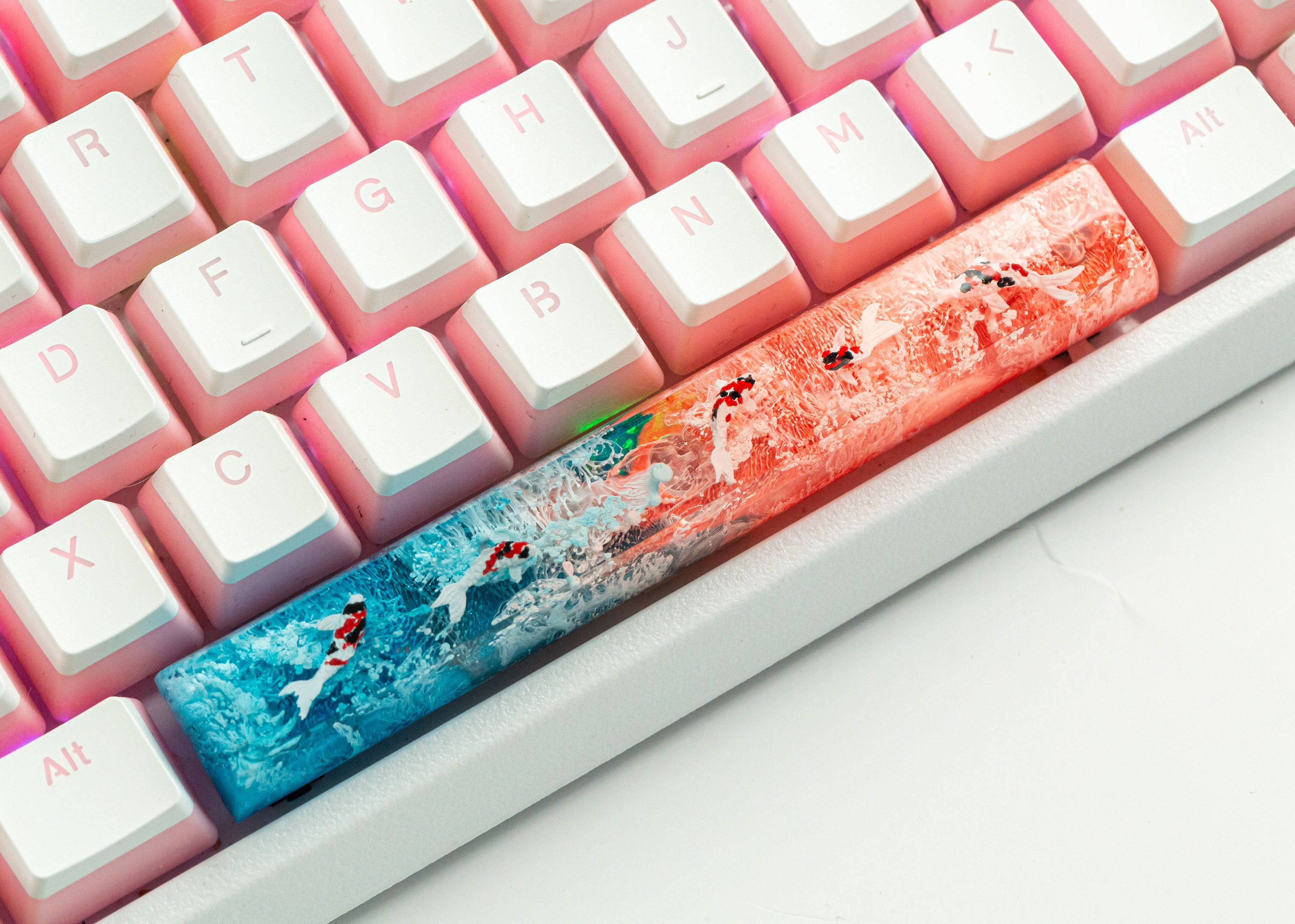 Custom Spacebar Koi Resin Keycap Custom Spacebar Artisan Etsy