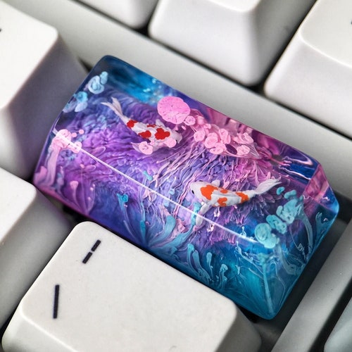 Blue and Purple Koi Resin Keycap Artisan Keycap Handmade SA - Etsy ...