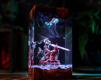 Guts Berserk Epoxy Lamp, Handmade Anime Resin Night Light, Berserk Desk Decor, Dark Fantasy Unique Gamer Gift Father's day gift