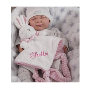 Cuddly cloth embroidered with name - Cuddly cloth - Cuddly cloth - PINK RABBIT ( 400253 )