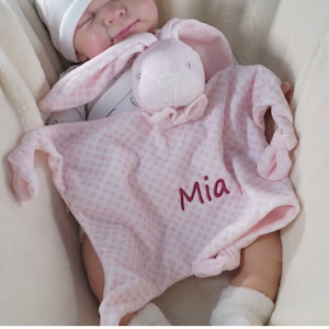 Cuddly blanket embroidered with name comforter cuddly towel ROSA-HASE 400248 image 2