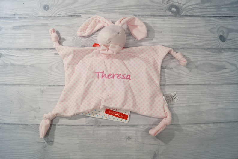 Cuddly blanket embroidered with name comforter cuddly towel ROSA-HASE 400248 image 4