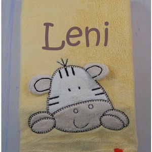 BotoBaby - Baby blanket with name and date of birth embroidered - 75 x 100 cm - personalized GIFT Baptism - 802026 - Yellow -Zebra