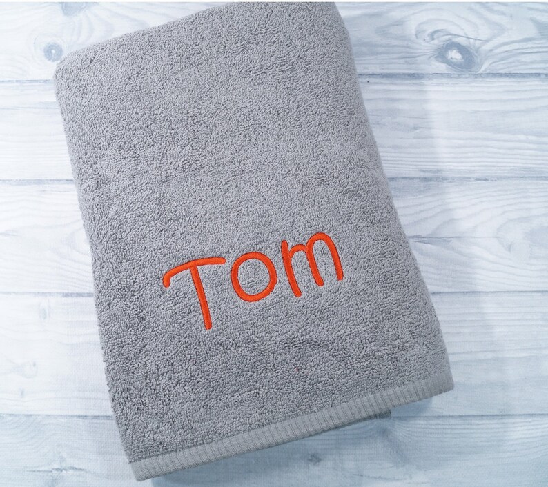 Shower towel embroidered with name 70 x 140 cm gray 500g/m2 GIFT personalized CHRISTMAS baptism birthday 140231 image 7