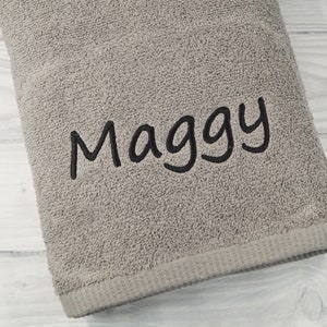 Shower towel embroidered with name 70 x 140 cm gray 500g/m2 GIFT personalized CHRISTMAS baptism birthday 140231 image 4