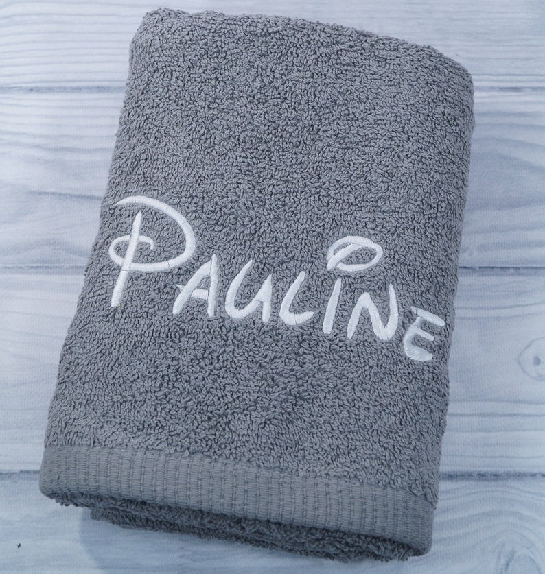 Shower towel embroidered with name 70 x 140 cm gray 500g/m2 GIFT personalized CHRISTMAS baptism birthday 140231 image 6