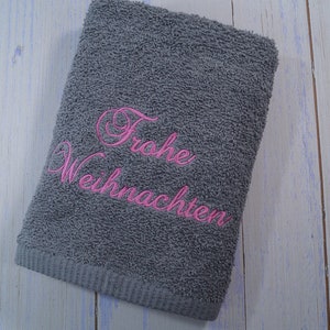Shower towel embroidered with name 70 x 140 cm gray 500g/m2 GIFT personalized CHRISTMAS baptism birthday 140231 image 5