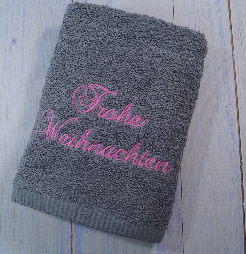 Duschtuch mit Namen bestickt 70x140 cm grau 500g/m2 GESCHENK personalisiert WEIHNACHTEN Taufe Geburtstag 140231 Bild 5