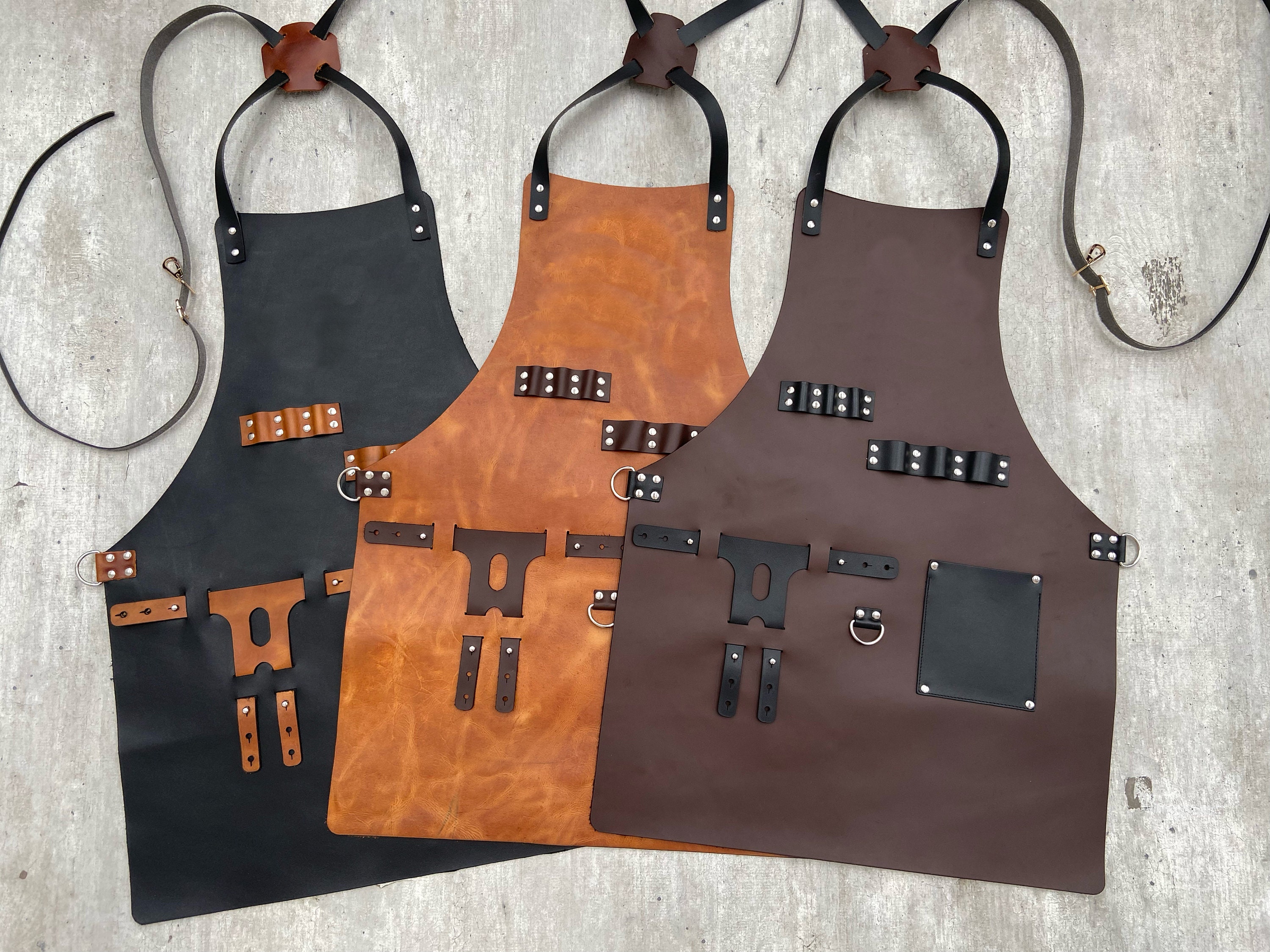 Personalized Leather Apron BBQ Blacksmith Grill Kitchen Etsy UK