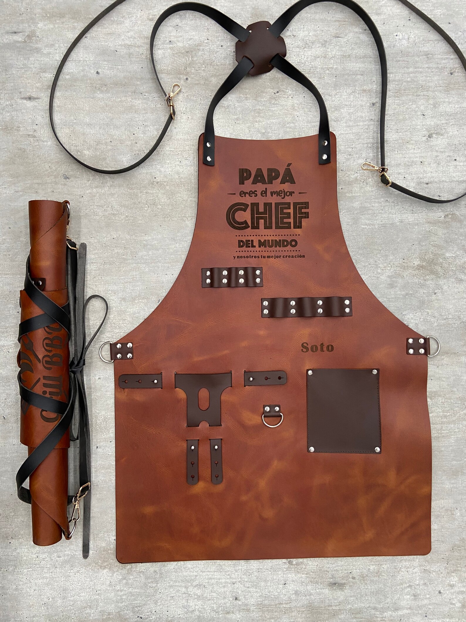 Personalized Leather Apron BBQ Blacksmith Grill Kitchen Etsy