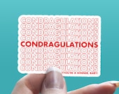 B048 - Condragulations - Glossy Sticker - For Journals, Planners, Notebooks