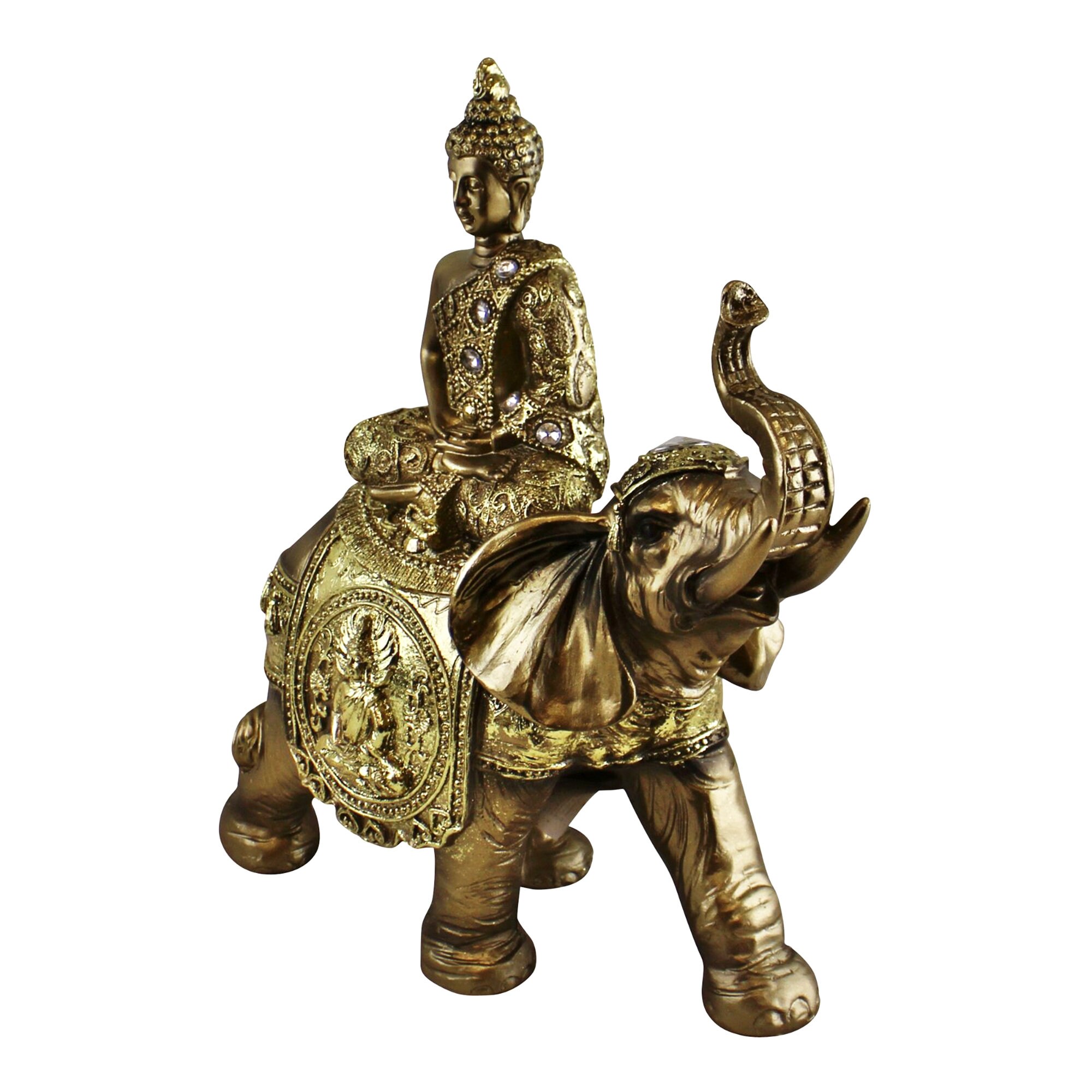 Golden Buddha & Elephant Ornament Jewelled Buddha on | Etsy