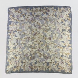 Vintage Lancetti Silk Scarf, 90s Floral Scarf, Square Scarf, Women Carre Scarf, Neckerchief, Neck Scarf, Body Wrap, Floral Silk Scarf
