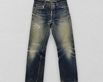 Size 31x29 Vintage Japanese Brand Omnigod Selvedge Jeans Rusty Wash Distressed Denim Faded W31
